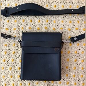 Studio Smoll Black Playbloc Petite Minimalist Origami Italian Leather Bag
